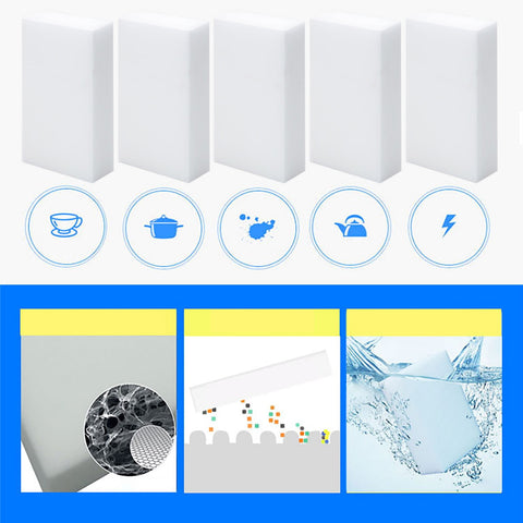 100 Pack Melamine Sponges Magic Cleaning Sponges in Bulk Melamine Foam for Dishes Eraser Sponges for Cleaning 3PCS