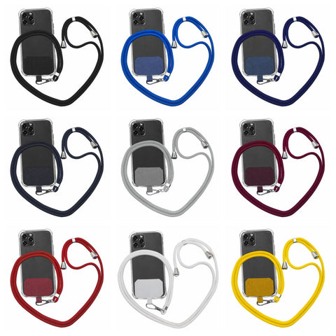 Universal Cell Phone Lanyard,Crossbody Lanyard with Adjustable Nylon Neck Strap for Most Mobile Phone, Black Grey