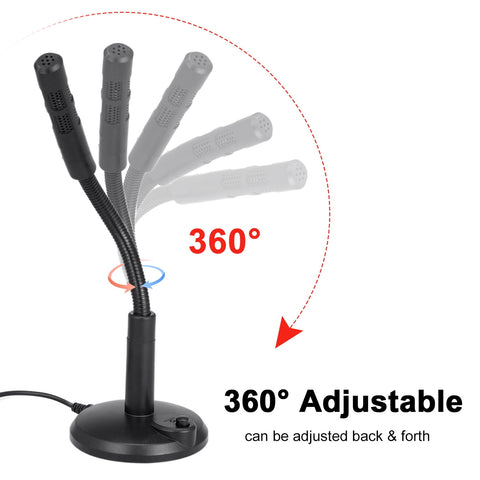 Anself USB Desktop Microphone Plug &Play PC Computer Mic for Computer Gaming Recording Chatting Singing Meeting