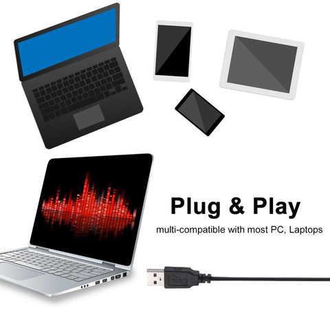 Anself USB Desktop Microphone Plug &Play PC Computer Mic for Computer Gaming Recording Chatting Singing Meeting