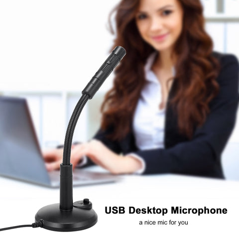 Anself USB Desktop Microphone Plug &Play PC Computer Mic for Computer Gaming Recording Chatting Singing Meeting