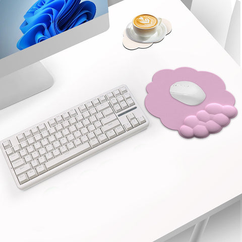 GHSOHS Ergonomic Mouse Pad with Wrist Support Cute Cloud Shape Wrist Pad Memory Cotton Keyboard Hand Rest Non Slip Wrist Pad Non-Slip Mousepad for Computer Laptop G