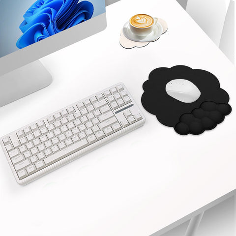 GHSOHS Ergonomic Mouse Pad with Wrist Support Cute Cloud Shape Wrist Pad Memory Cotton Keyboard Hand Rest Non Slip Wrist Pad Non-Slip Mousepad for Computer Laptop I