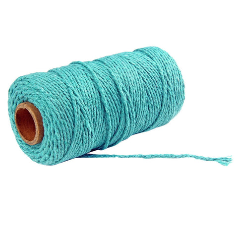 Danhjin 100m Long/100Yard Pure Cotton Twisted Cord Rope Crafts Macrame Artisan String - on Clearance blue