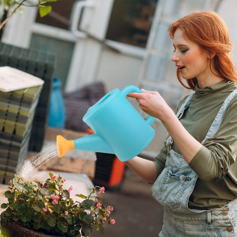 Dmlowu Watering Can 700ml Plastic Kids Watering Can Light-Weight Watering Can Indoor Plants for Artificial Plants Outdoor Garden Flowers Live Plants, Sturdy Gardening Watering Can for Kids Blue