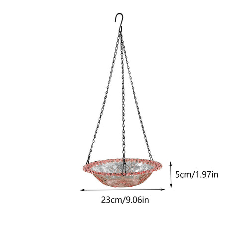 PALIFEUR Bird Feeders for Outdoors Hanging Bird Feeder Wild Birds Feeder, Birdfeeders Outside Hanging, Wild Small Large Bowl Feeders for Garden (Diameter 15.7", Hight 1.97") Black