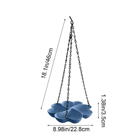 PALIFEUR Bird Feeders for Outdoors Hanging Bird Feeder Wild Birds Feeder, Birdfeeders Outside Hanging, Wild Small Large Bowl Feeders for Garden (Diameter 15.7", Hight 1.97") Q_Blue