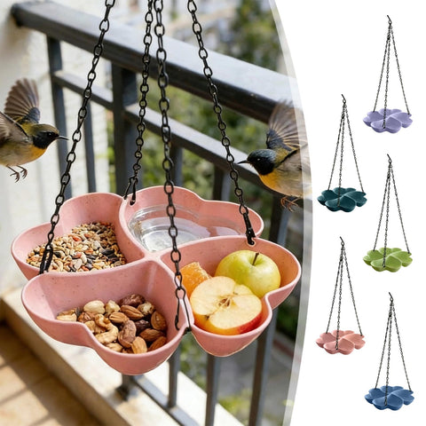 PALIFEUR Bird Feeders for Outdoors Hanging Bird Feeder Wild Birds Feeder, Birdfeeders Outside Hanging, Wild Small Large Bowl Feeders for Garden (Diameter 15.7", Hight 1.97") Q_Blue