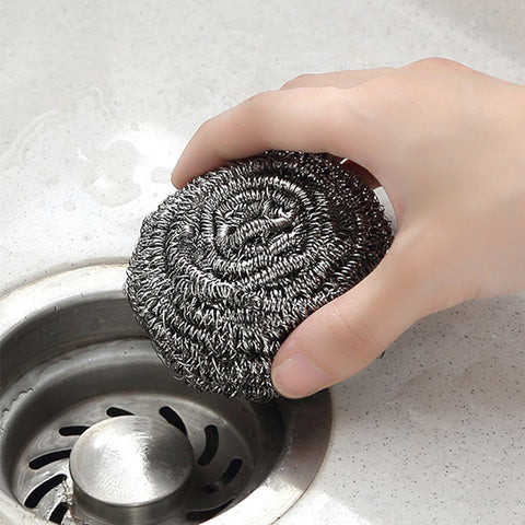 Eguiwyn Clearance 6 Pcs Home Stainless Scrubber Sponges Cleaning Scrubber Scouring Pads, Sponges Kitchen,Sponge,Steel Scrubber,Scrub Pads,Steel Kitchen Scrubber, for Pot Pan Dish Wash Cleaning Silver