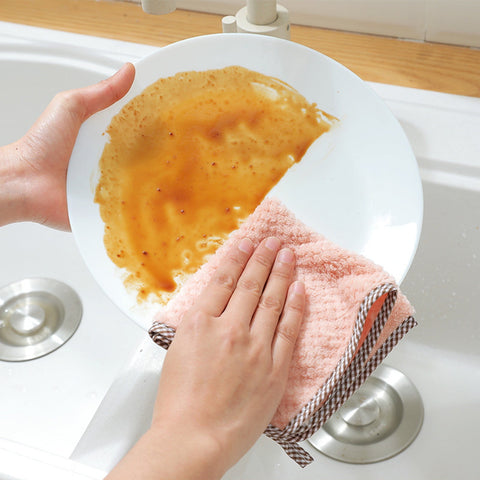 JWDX Wipes Clearance, 5Pcs Rag Dish Cloth Water Absorption Thickening Pot Washing Towel Table Home Kitchen Dishcloth B