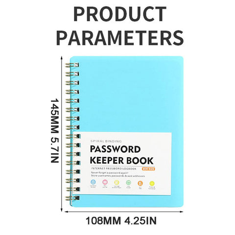 JWDX Hot Clearance! Password Book Password Book with Personal Alphabet Label Internet Address and Password Headquarters Password Log, A Spiral Code Book Spiral code book Orange