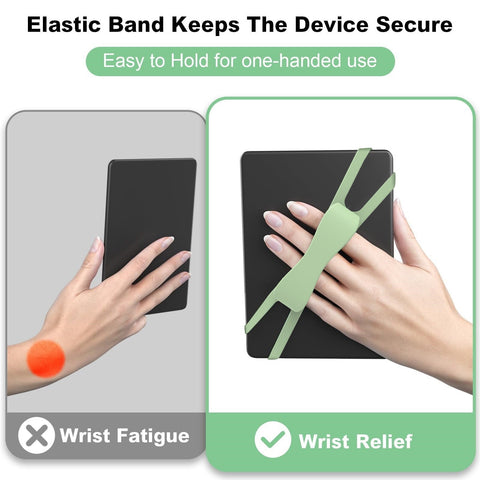 LGCASL Blue Flat Plate Fixing Wrist Strap D Light Green Elastic Tablet Strap for Fingers Comfortable Adjustable for Reading and Watching Videos 6 Color Options 18.5 cm D
