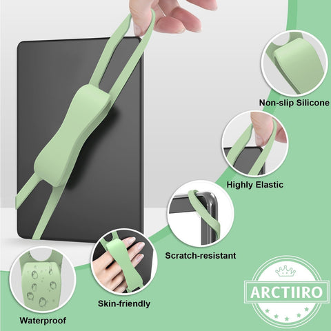 LGCASL Blue Flat Plate Fixing Wrist Strap D Light Green Elastic Tablet Strap for Fingers Comfortable Adjustable for Reading and Watching Videos 6 Color Options 18.5 cm F