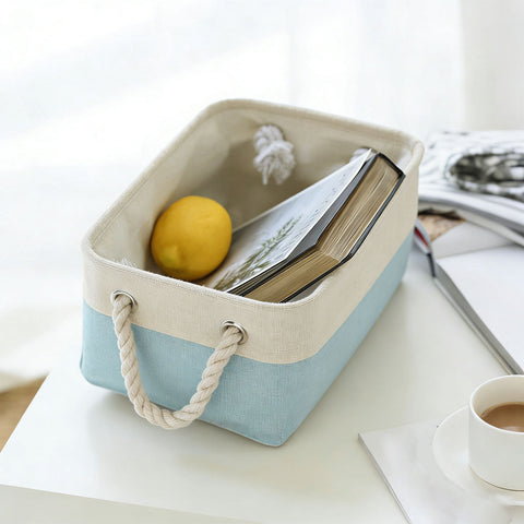 LGCASL Fabric Storage Box, Fabric Storage Box, Storage Basket with Handles and for Clothes Shelves Closet Wardrobe Home Wear and Reinforced, Light Gray S(12.2×5.1×8.2Inch) S(12.2×5.1×8.2inch) Light gray