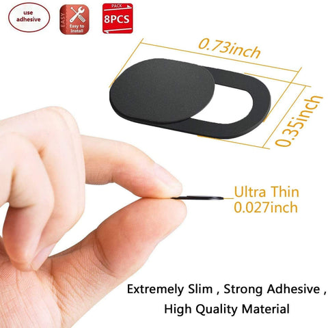 3 Pack Webcam Cover Slider for Privacy, 0.027in Ultra Thin Design Web Camera Cover Slide for Laptop, Desktop, PC, Tablet, Smartphone and More - (Black)