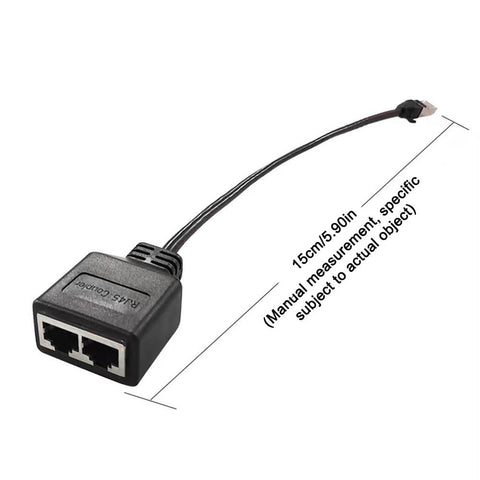 RJ45 Splitter Adapter Connector 1 to 2 Female Ports for CAT 5/CAT 6/CAT 7 LAN Ethernet Cables