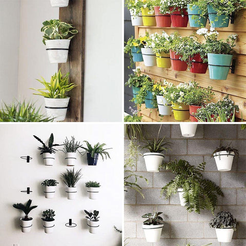 JWDX Rack Clearance! Flowerpot Holder Ring 4 Inch Wall Mounted Flower Pot Hangers Metal Stand Hanging Bracket Basket Hook, Include 1X Flower Pot Stand, 1X Screw, 1X Expansion Tube A