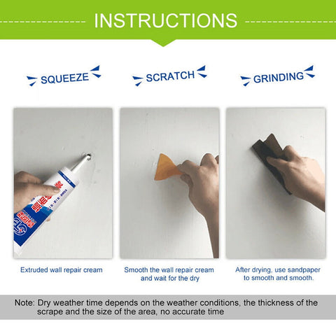 JWDX Cleaning Brush Clearance! White Latex Paint Wall Wall Cracks Ointment, Cleaning Brush Promotion Include 1X Wall Repair Paste 1X Scraper White