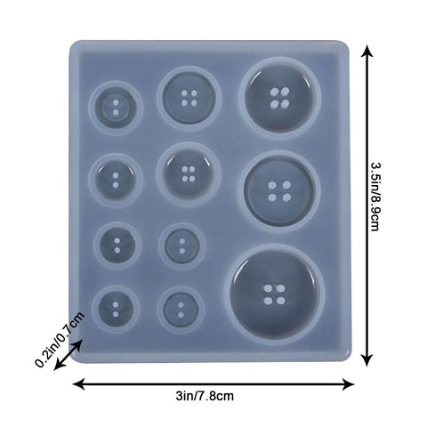 JWDX Diy Silicone Mould Clearance! Diy Silicone Mold Resin Button, Diy Resin Silicone Button Resin Pendant Handmade Button with Hole Diy Home Diy, include 1X Silicone Mold White
