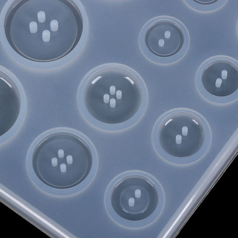 JWDX Diy Silicone Mould Clearance! Diy Silicone Mold Resin Button, Diy Resin Silicone Button Resin Pendant Handmade Button with Hole Diy Home Diy, include 1X Silicone Mold White