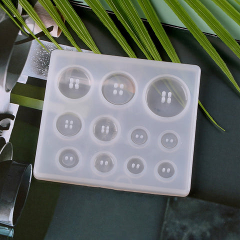 JWDX Diy Silicone Mould Clearance! Diy Silicone Mold Resin Button, Diy Resin Silicone Button Resin Pendant Handmade Button with Hole Diy Home Diy, include 1X Silicone Mold White