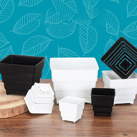 SWETRACE Planter Resin Black For Family 1Pc 4.7X4.4In 12X11.1CM Black