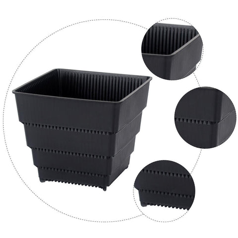 SWETRACE Planter Resin Black For Family 1Pc 4.7X4.4In 12X11.1CM Black