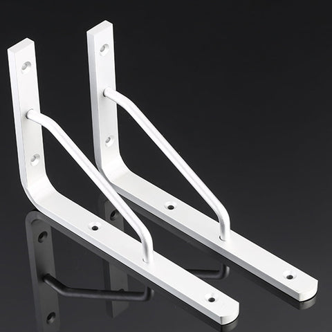 Worgeous 2 PCS Heavy Duty Shelf Brackets Thickened Silver Shelf Support Bracket Aluminium Alloy Practical Durable Support Frame for Home (10inch) 25X16CM Silver