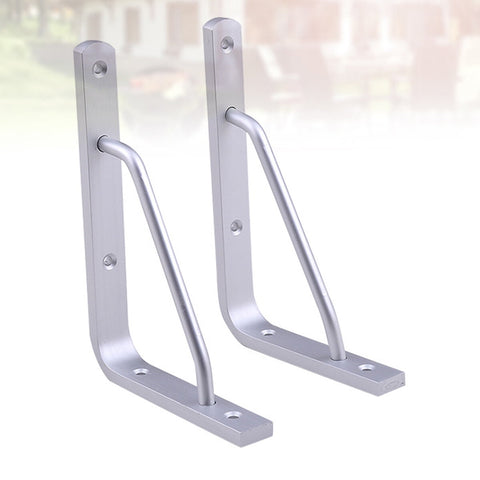 Worgeous 2 PCS Heavy Duty Shelf Brackets Thickened Silver Shelf Support Bracket Aluminium Alloy Practical Durable Support Frame for Home (10inch) 25X16CM Silver