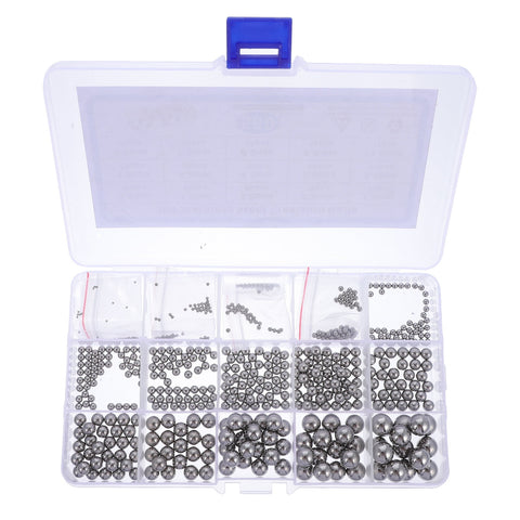 SWETRACE Bearing Steel Ball Assortment 580Pcs Round Easy Installation Mechanical Components 1X1X1CM Silver