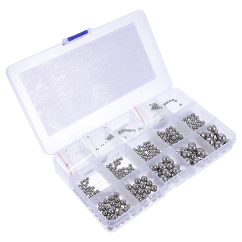 SWETRACE Bearing Steel Ball Assortment 580Pcs Round Easy Installation Mechanical Components 1X1X1CM Silver