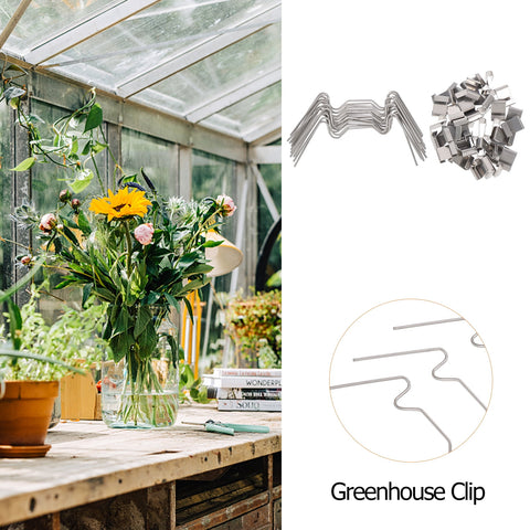 Ortofally 100pcs Greenhouse Glazing Z Overlap Clip Glazing Z Overlap Clip Glass Pane Clip 7.50X3.50X0.20CM Silver