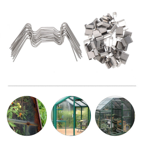 Ortofally 100pcs Greenhouse Glazing Z Overlap Clip Glazing Z Overlap Clip Glass Pane Clip 7.50X3.50X0.20CM Silver