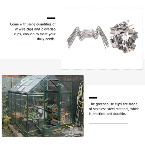 Ortofally 100pcs Greenhouse Glazing Z Overlap Clip Glazing Z Overlap Clip Glass Pane Clip 7.50X3.50X0.20CM Silver