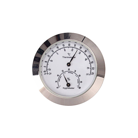 Worgeous Musical Instrument Hygrometer Round Violin Humidity Temperature Gauge Silver
