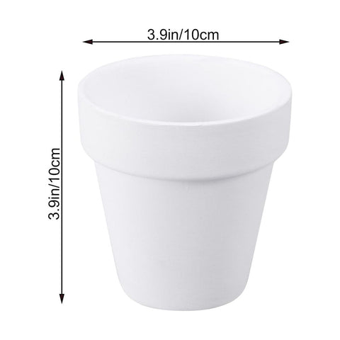 Worgeous 5Pcs 10x10CM Small White Terracotta Pot Clay Ceramic Pottery Planter Cactus Flower Pots Succulent Nursery Pots with Hole
