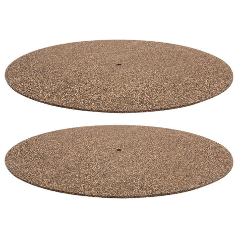 Ortofally 2Pcs Turntable Mat Cork Turntable Mat Cork Non-Slip Anti-Static Cork Mats Music Supply 29.70X29.70X0.10CM Brown