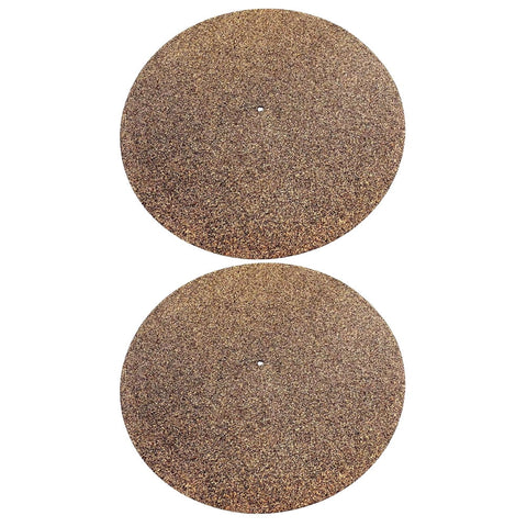 Ortofally 2Pcs Turntable Mat Cork Turntable Mat Cork Non-Slip Anti-Static Cork Mats Music Supply 29.70X29.70X0.10CM Brown