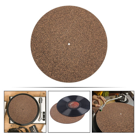 Ortofally 2Pcs Turntable Mat Cork Turntable Mat Cork Non-Slip Anti-Static Cork Mats Music Supply 29.70X29.70X0.10CM Brown