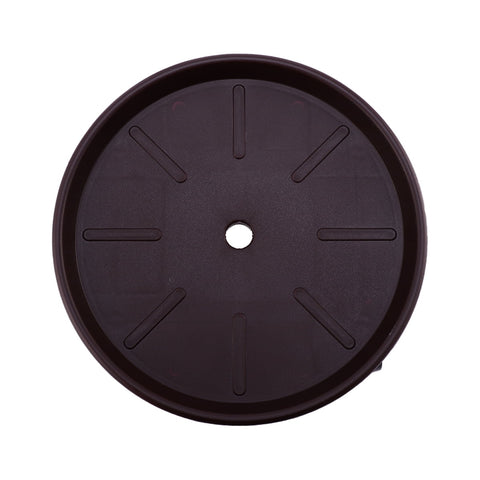 Worgeous Movable Flower Pot Mat with Water Box for Plants Made of Durable Plastic in Brown 27CM Outside