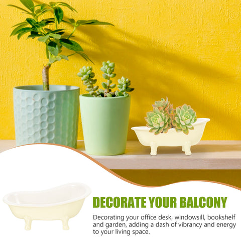 Worgeous Ceramic Flowerpot Bathtub Succulent Planter Cactus Planting Pots Indoor
