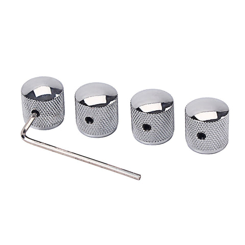 SWETRACE 4Pcs Metal Hexagon Knobs for Guitar Volume Control Silver 1.8 x 1.8 x 0.73in