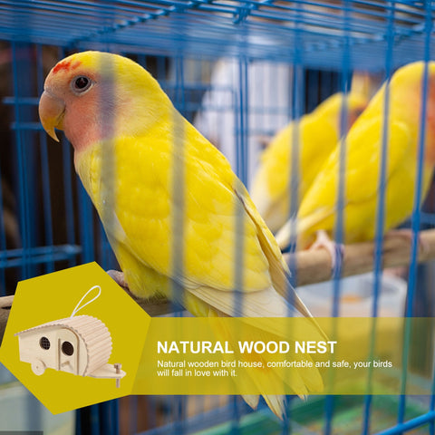 SWETRACE 1Pack Wooden Bird Feeder House Natural Wood Design for Garden Outdoor Birds