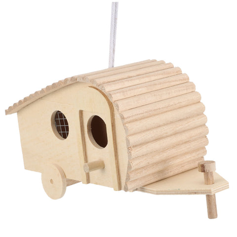 SWETRACE 1Pack Wooden Bird Feeder House Natural Wood Design for Garden Outdoor Birds