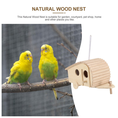 SWETRACE 1Pack Wooden Bird Feeder House Natural Wood Design for Garden Outdoor Birds