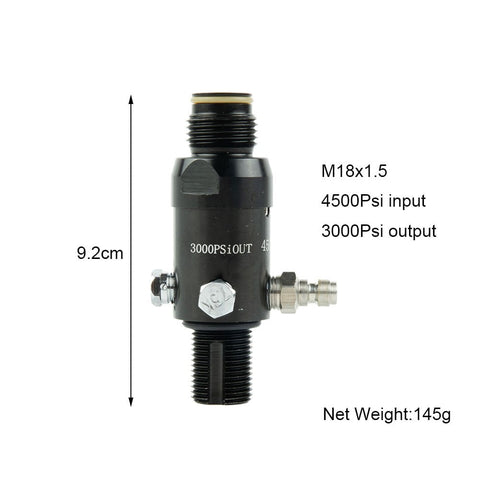 Pcp Air Tank Valve Regulator 4500Psi For Hpa Output 3000Psi Thread M18X1.5