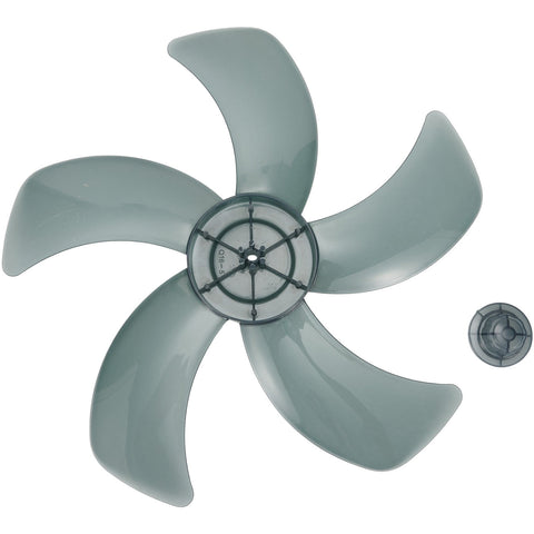 16 Inch Plastic Fan Blade With Nut Cover 5-Leaf Design for Pedestal or Desk Fan Replacement Part for 16"/375Mm Stand Fan Black