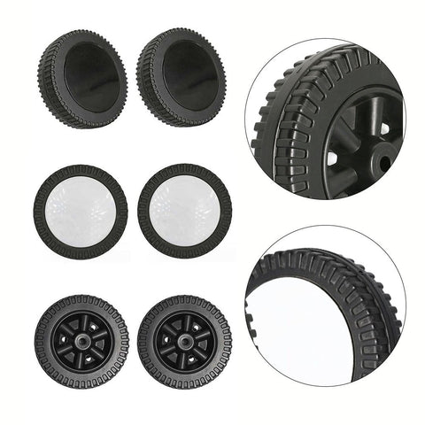 Lierteer 2Pcs/Set Grill Wheels Replacement Parts 170/177mm 7 Inch BBQ Grill Wheel Barbecue Grills Kitchen Garden Plastic Black black+white wheel cover