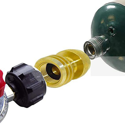 Solid Brass Steak Saver Propane Tank Adapter 1lb to 20lb Grill Bottle Converter Smile Home