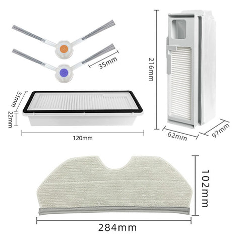 Narwal Vacuum Replacement Parts Kit - Filters Mop Cloths Dust Bags & Side Brushes For Freo X Ultra Freo X Plus & K1 Models